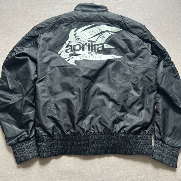 Y2K Aprilia Racing  Black Bomber Jacket for Men - Picture 6 of 7